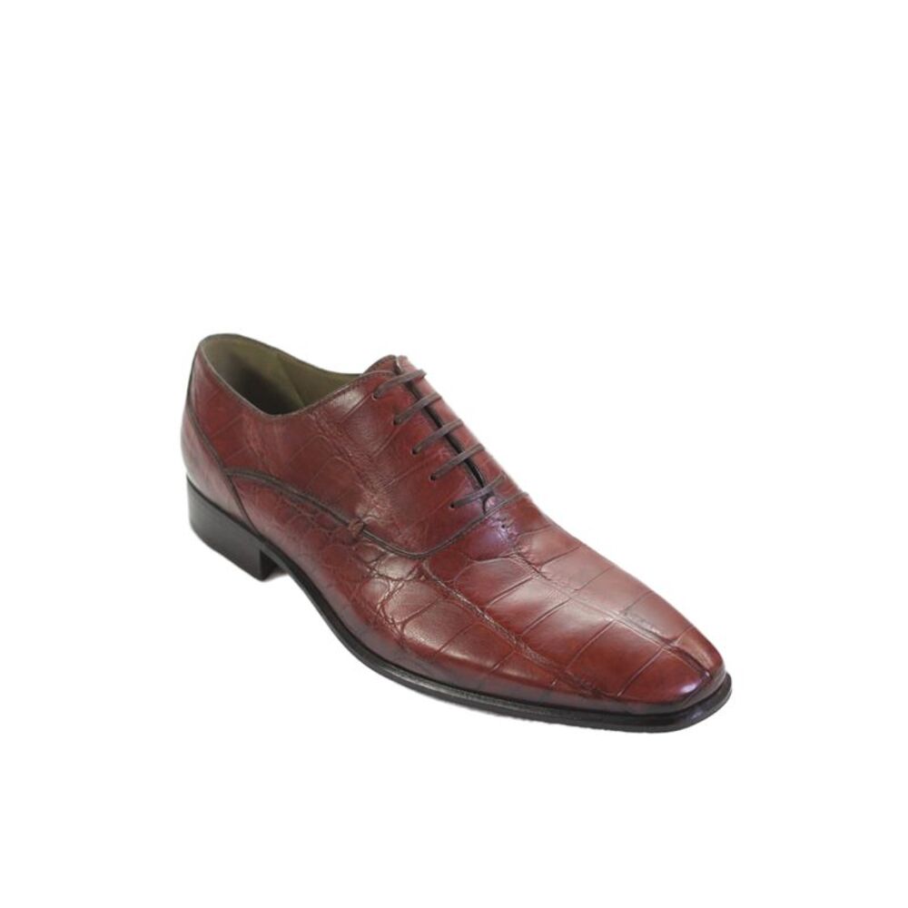 Tardini Mens Full Genuine American Alligator Dress Shoes Cognac Size 9